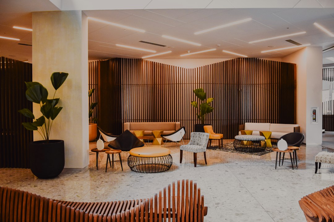 Luxury full service hotel lobby